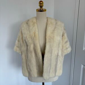 VINTAGE 1950’s White Mink Fur Stole